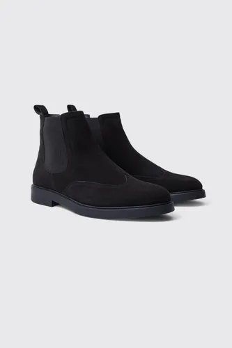 Men's Faux Suede Chelsea Boots - Black - 9, Black