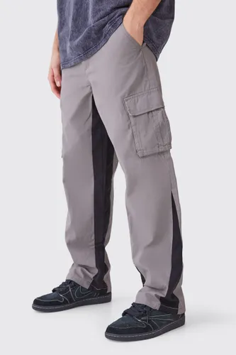 Men's Fixed Waist Gusset Cargo Trousers - Grey - S, Grey