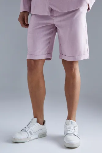 Men's Fixed Waist Relaxed Suit Shorts - Pink - 28R, Pink