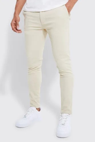 Men's Fixed Waist Skinny Chino Trouser - Beige - 28R, Beige