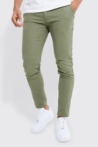 Men's Fixed Waist Skinny Chino Trouser - Green - 28R, Green