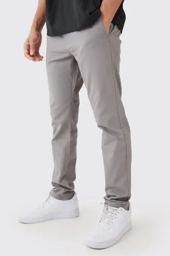 Men's Fixed Waist Skinny Chino Trouser - Grey - 28, Grey
