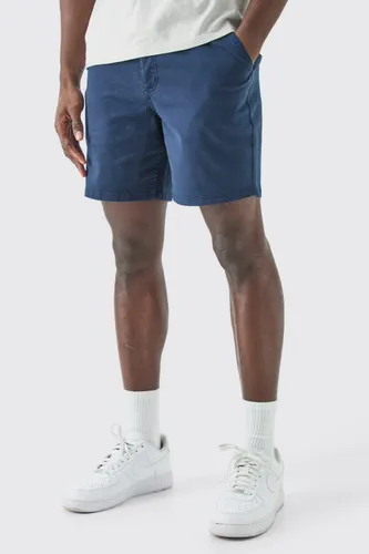 Men's Fixed Waist Skinny Fit Chino Shorts - Navy - S, Navy