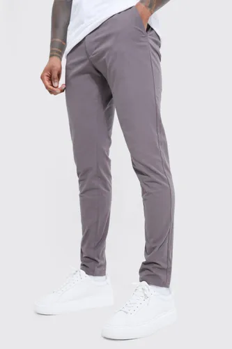 Men's Fixed Waist Skinny Textured Chino - Grey - 28, Grey