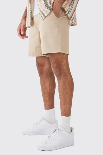 Men's Fixed Waist Slim Fit Chino Shorts - Beige - S, Beige
