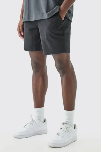 Men's Fixed Waist Slim Fit Chino Shorts - Black - S, Black