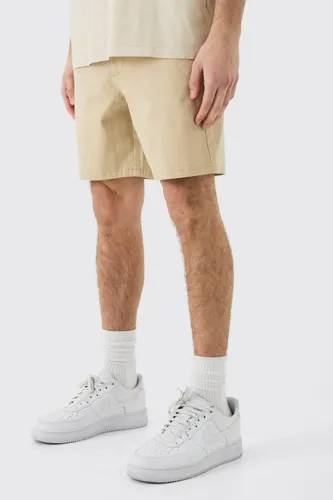 Men's Fixed Waist Stone Slim Fit Chino Shorts - Beige - M, Beige