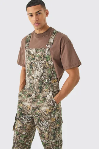 Men's Forest Camo Cargo Pocket Relaxed Dungarees - Green - 30, Green