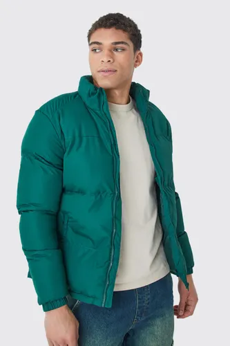 Men's Funnel Neck Puffer Jacket - Green - L, Green