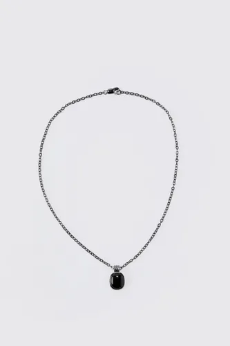 Men's Gem Pendant Necklace - Metallics - One Size, Metallics