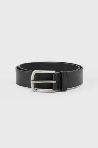 Men's Grainy Faux Leather Belt - Black - L, Black