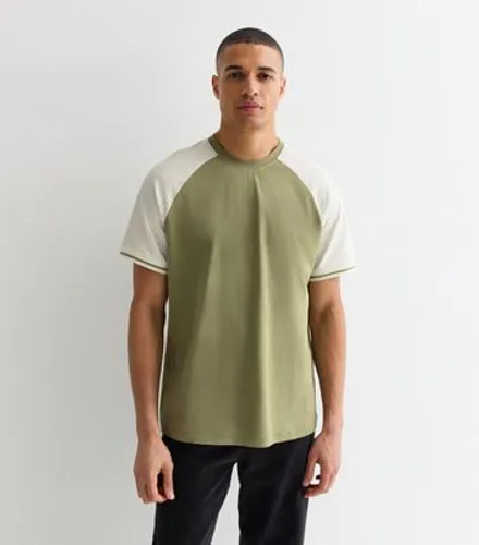 Men's Green Cotton Raglan Oversized T-Shirt New Look