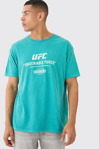 Mens Green Loose Fit UFC Wash License T-shirt, Green