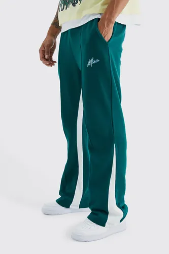 Mens Green Man Stacked Contrast Gusset Jogger, Green