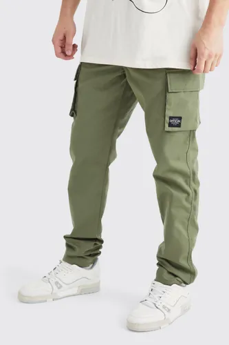 Mens Green Tall Fixed Relaxed Ripstop Cargo Trouser With Tab, Green
