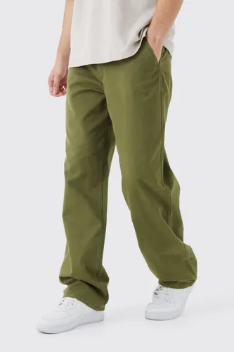 Mens Green Tall Relaxed Chino Trouser, Green