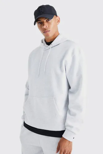 Mens Grey Basic Oversized Over The Head Hoodie, Grey