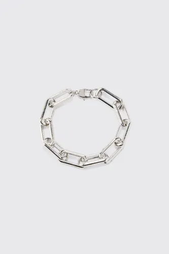 Mens Grey Chain Link Bracelet, Grey
