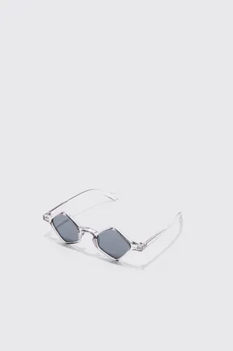 Mens Grey Diamond Plastic Sunglasses, Grey