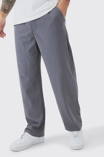 Mens Grey Elasticated Technical Stretch Relaxed Cropped Trouser, Grey