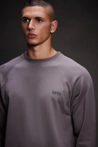 Mens Grey Man Active Fleece Sweatshirt, Grey