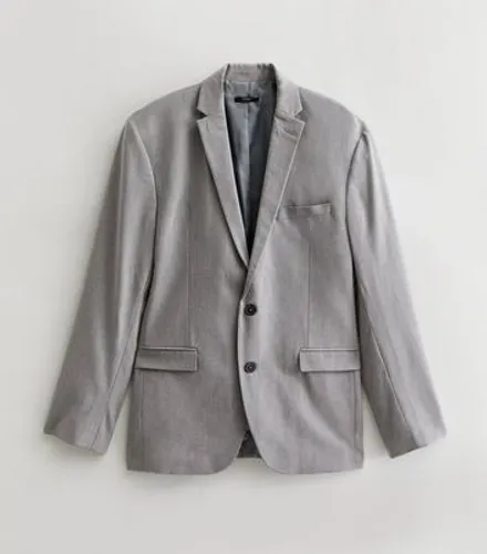 Men's Grey Marl Slim Suit Jacket New Look