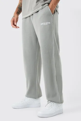 Mens Grey Oversized Limited Edition Contrast Stitch Jogger, Grey