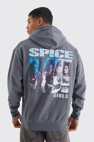 Mens Grey Oversized Spice Girls License Hoodie, Grey