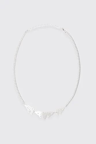 Mens Grey Pendant Detail Chain Necklace, Grey