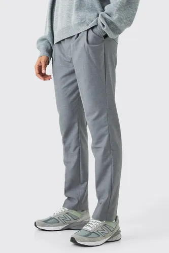 Mens Grey Pleat Front Tailored Golf Trousers, Grey