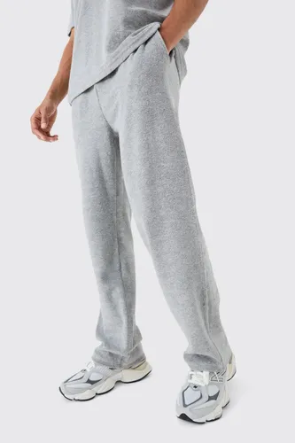 Mens Grey Relaxed Fit Towelling Joggers, Grey