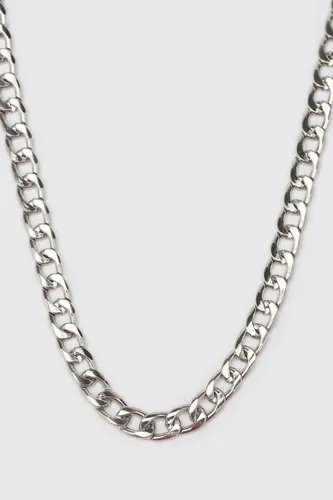 Mens Grey Short Length Plain Chain Necklace, Grey