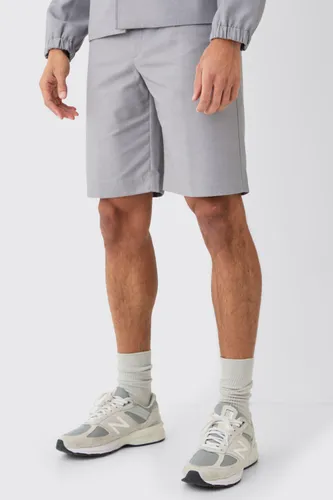 Mens Grey Slim Fit Tailored Shorts, Grey
