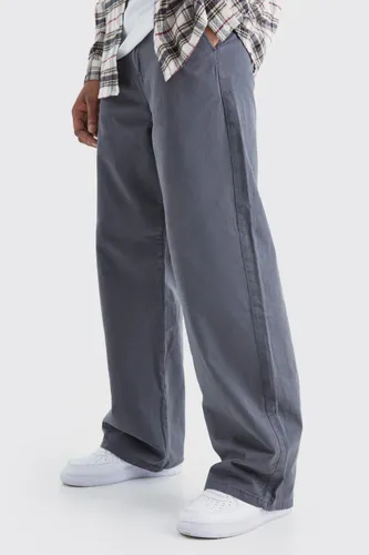 Mens Grey Tall Wide Fit Chino Trouser, Grey