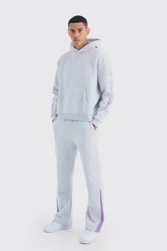 Mens Grey Worldwide Placement Printed Gusset Tracksuit, Grey