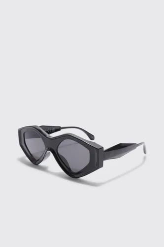 Men's Hexagon Lens Sunglasses - Black - One Size, Black