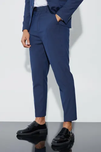 Men's High Rise Tapered Crop Tailored Trouser - Navy - 28, Navy