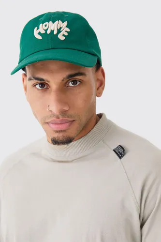 Mens Homme Embroidered Cap In Green, Green