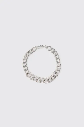 Men's Iced Chain Bracelet - Grey - One Size, Grey