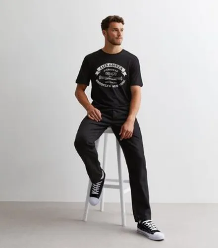 Men's Jack & Jones Black Cotton Logo T-Shirt New Look