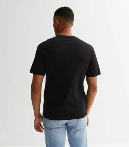 Men's Jack & Jones Black Crew Neck Short Sleeve Logo T-Shirt New Look