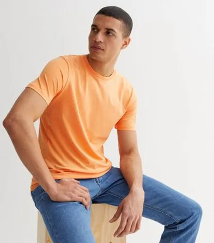 Men's Jack & Jones Bright Orange Crew Neck Short Sleeve T-Shirt New Look