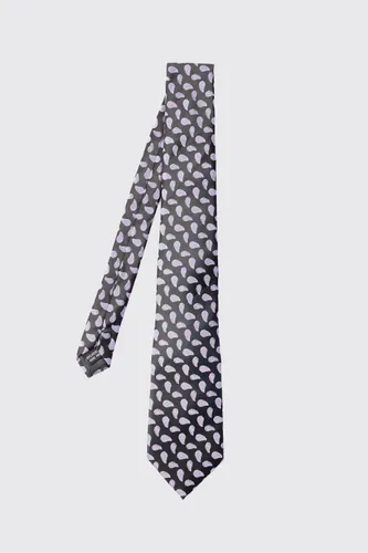 Men's Jacquard Paisley Tie - Black - One Size, Black
