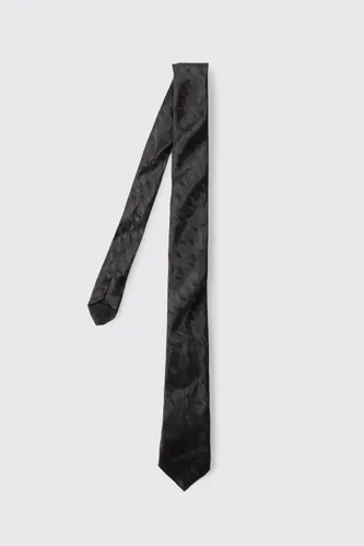 Men's Jacquard Slim Tie - Black - One Size, Black