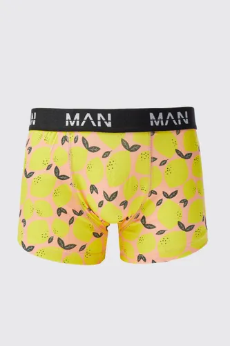 Men's Lemon Print Boxers - Pink - Xs, Pink