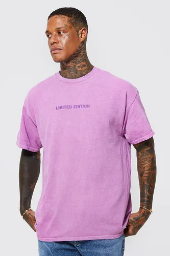 Men's Limited Embroidered Overdye T-Shirt - Purple - S, Purple