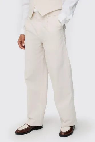 Men's Linen Blend Slim Fit Waistcoat - Beige - 34, Beige