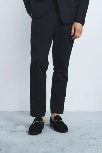Men's Linen Blend Tailored Trousers - Black - 28, Black