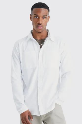 Men's Long Sleeve Slim Fit Jersey Shirt - White - S, White