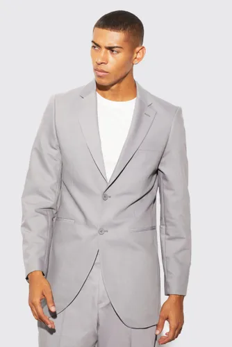 Men's Longline Slim Blazer - Grey - 34, Grey